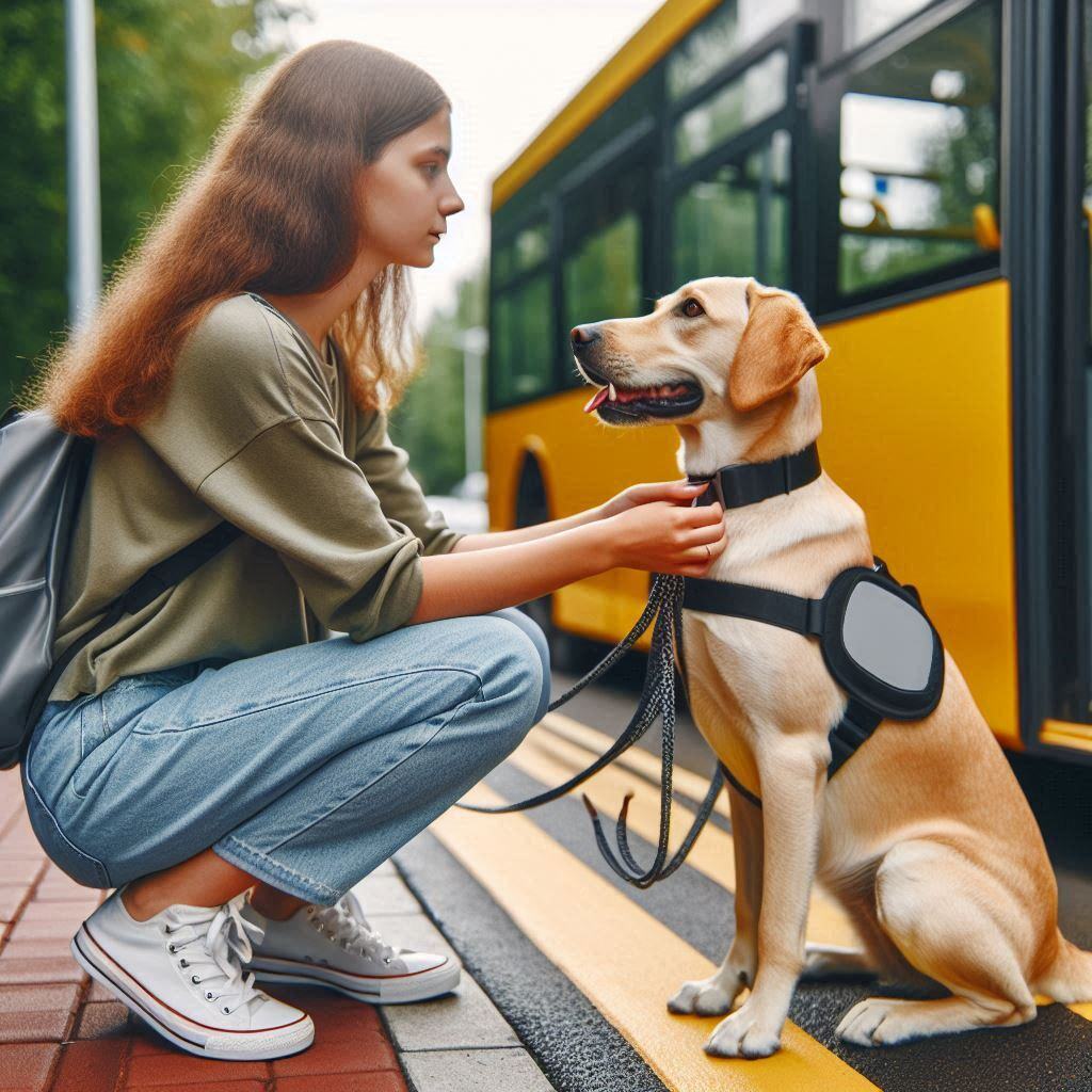 yellow lab and brown hair girl